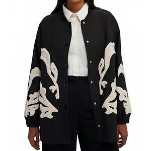 NEW TOUCHÉ embroidered crepe jacket in black